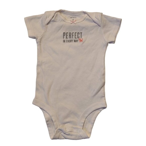 Carter's Other - Carters Baby One Piece Perfect In Every Way Cat Design 6M White